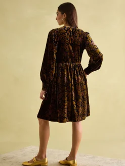 Vanessa Velvet Shirred Dress<Joules Clearance