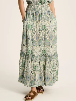 Verity Blue & Green Tiered Skirt<Joules Online