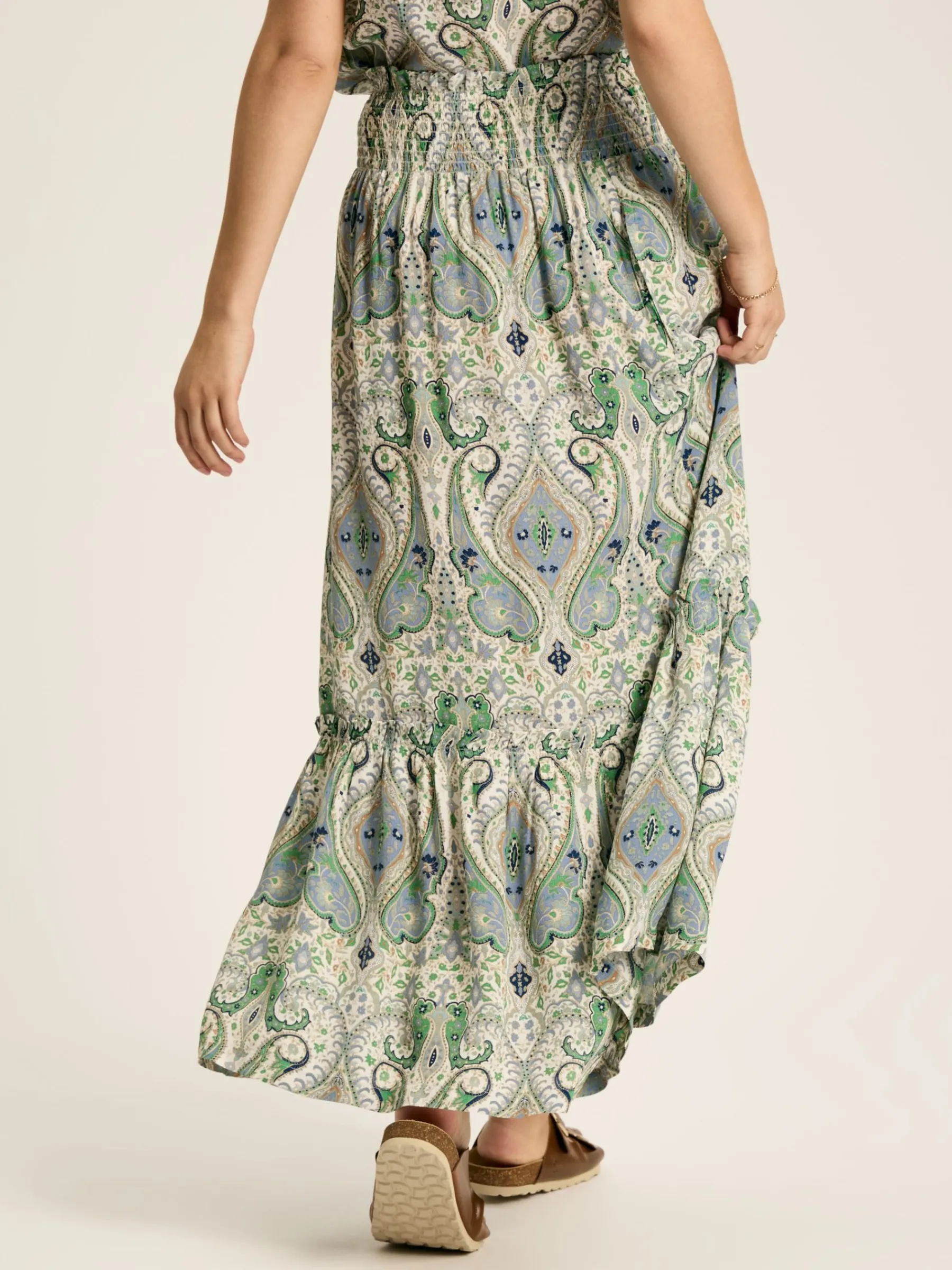 Verity Blue & Green Tiered Skirt<Joules Online