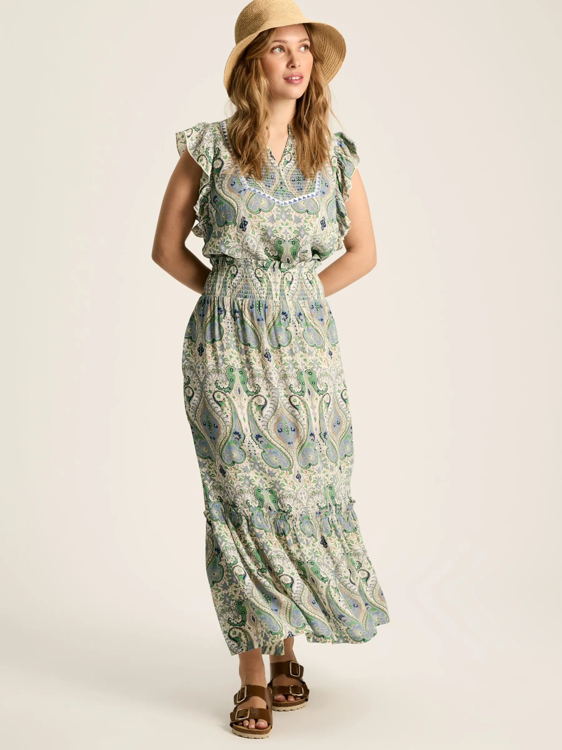 Verity Blue & Green Tiered Skirt<Joules Online