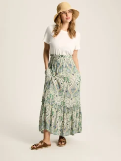 Verity Blue & Green Tiered Skirt<Joules Online