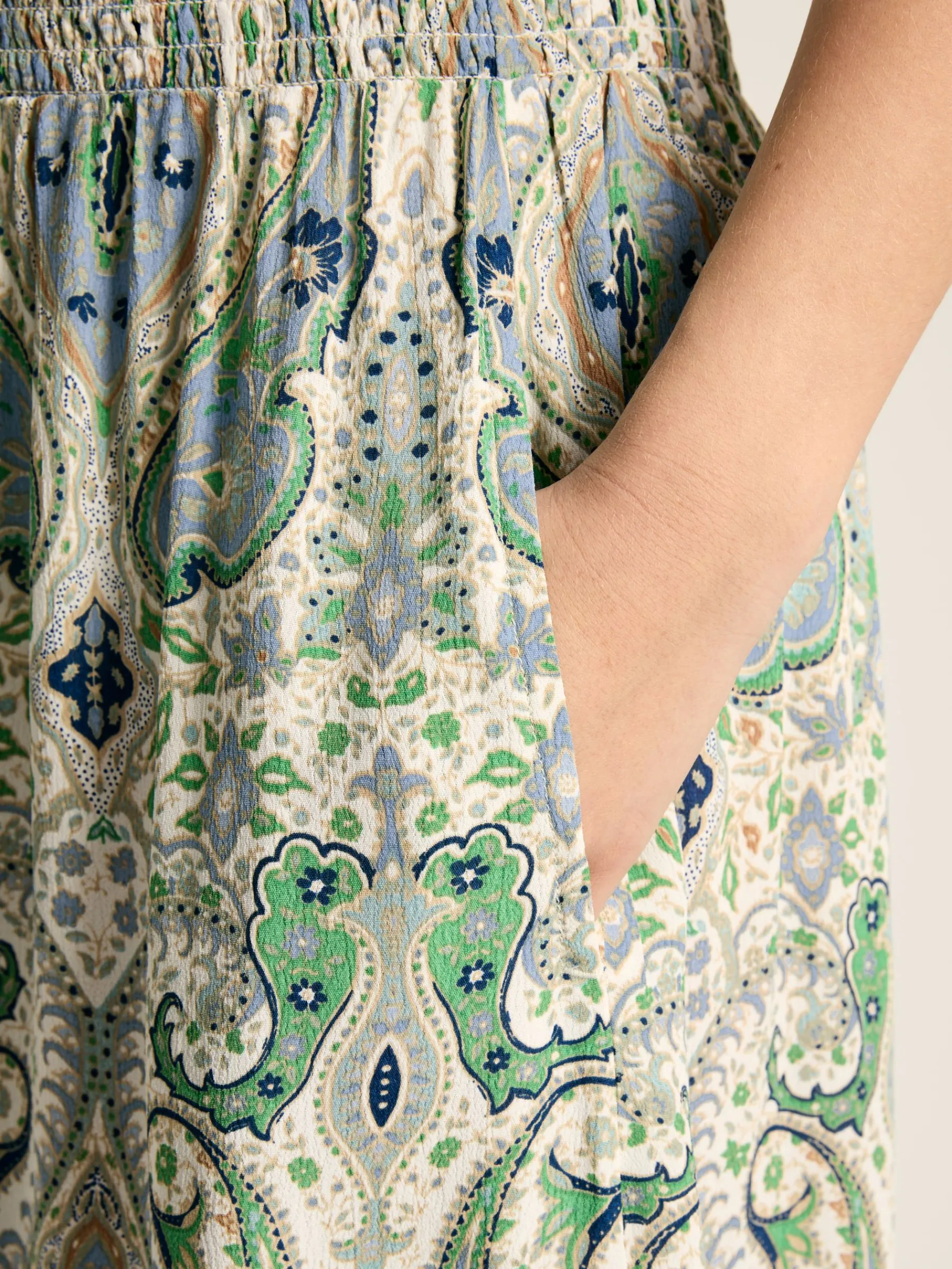 Verity Blue & Green Tiered Skirt<Joules Online