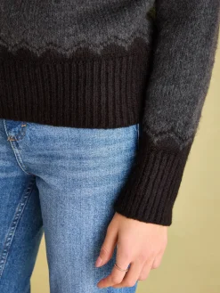 Victoria Charcoal Grey Fair Isle Jumper<Joules New