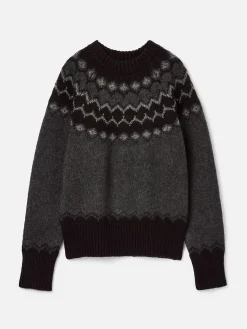 Victoria Charcoal Grey Fair Isle Jumper<Joules New