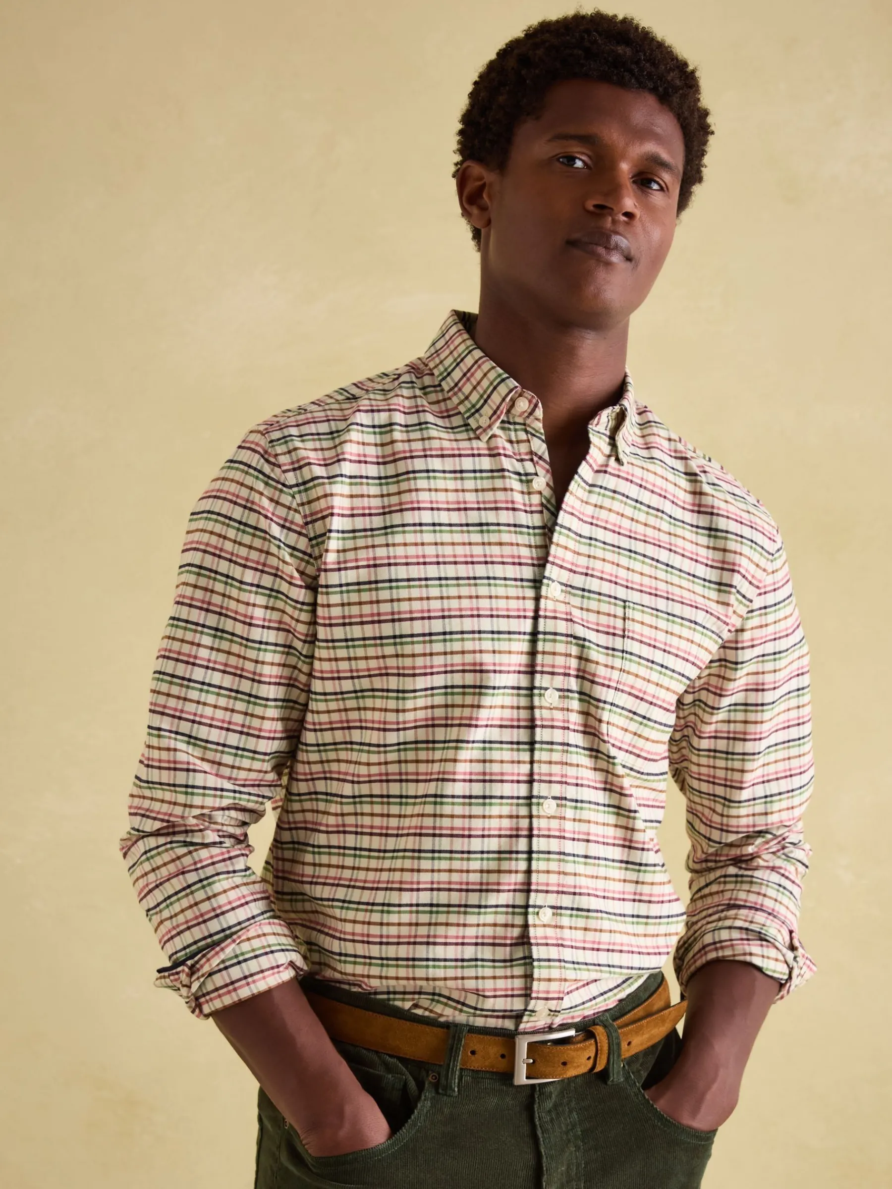 Welford Cream Multi Cotton Check Shirt<Joules Sale