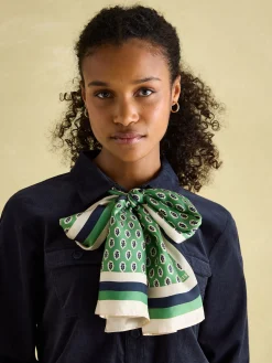 Windsor Printed Long Silk Scarf<Joules Online