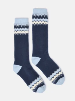 Women's Chalet Fair Isle Fleece Lined Socks (size 4-8)<Joules New