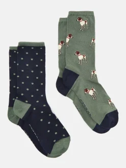 Women's Everyday 2 Pack Socks (size 4-8)<Joules Hot