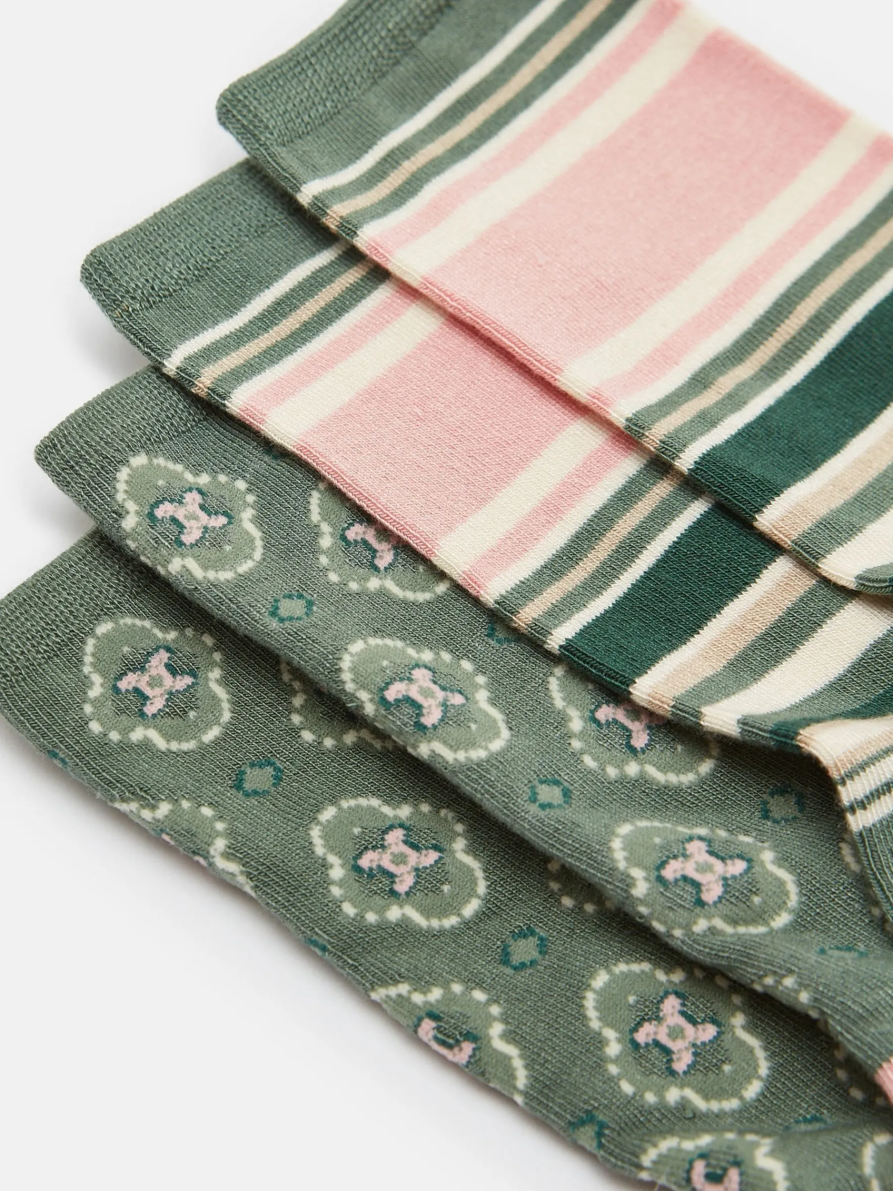 Women's Everyday Khaki Green 2 Pack Socks (size 4-8)<Joules Hot