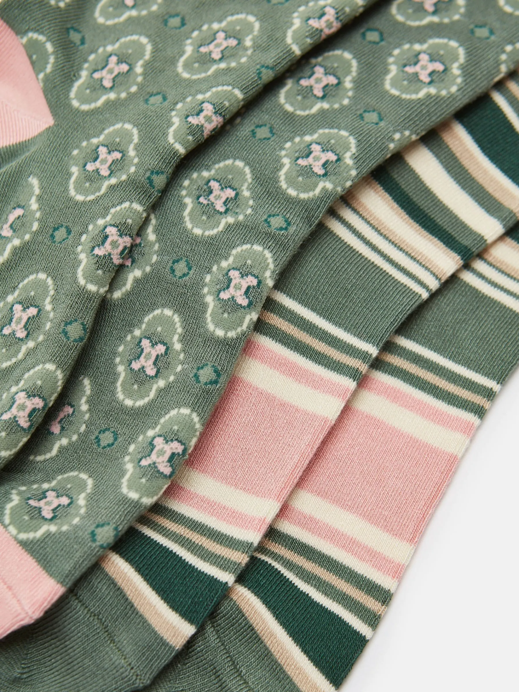 Women's Everyday Khaki Green 2 Pack Socks (size 4-8)<Joules Hot