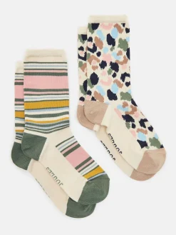 Women's Everyday Multi Animal 2 Pack Socks (size 4-8)<Joules Best