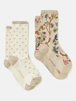 Women's Everyday 2 Pack Socks (size 4-8)<Joules Sale