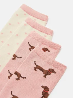 Women's Everyday 2 Pack Socks (size 4-8)<Joules Clearance