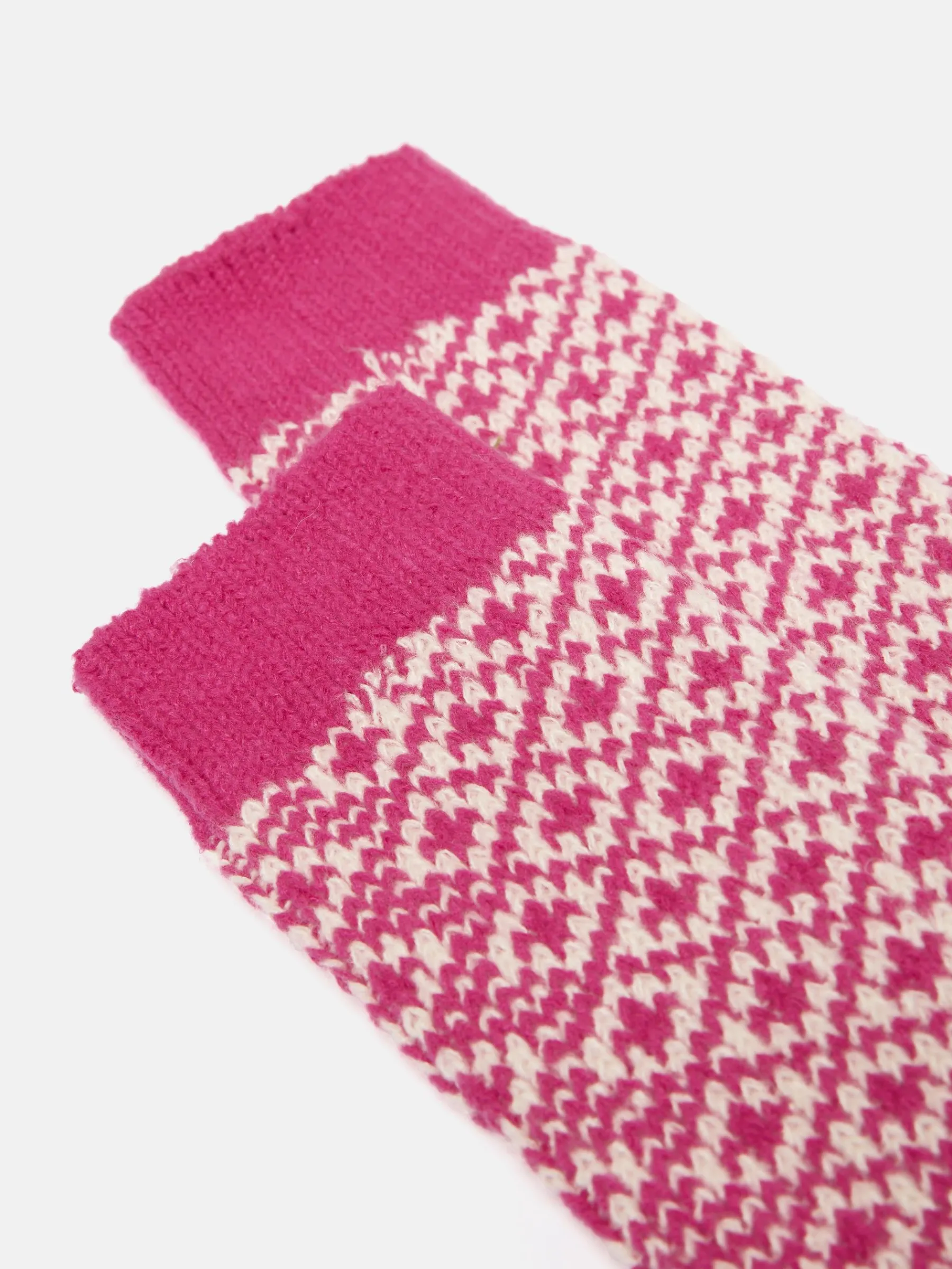 Women's Toasty Bright Pink Cosy Geometric Socks (size 4-8)<Joules Outlet