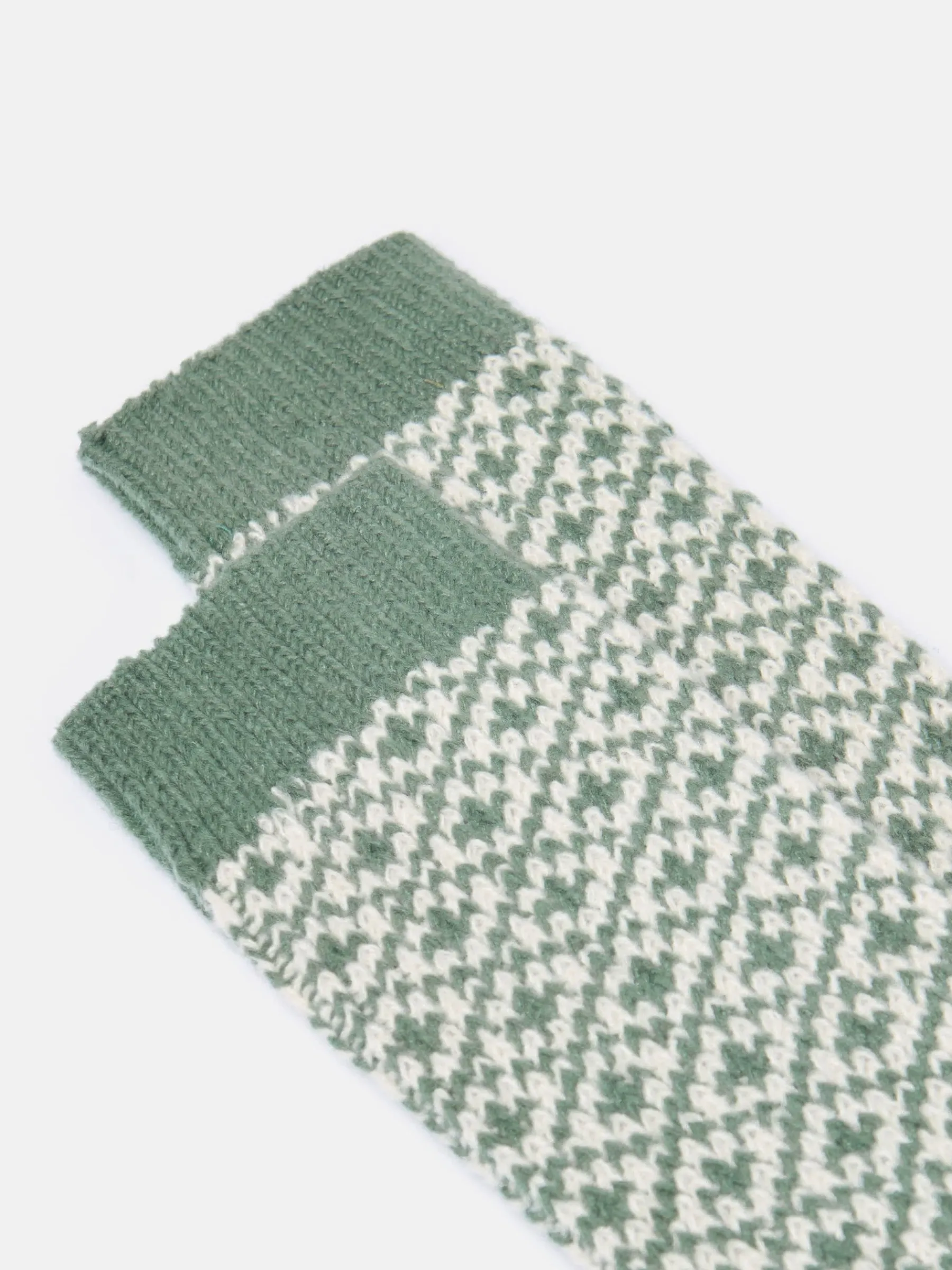 Women's Toasty Khaki Green Cosy Geometric Socks (size 4-8)<Joules Sale