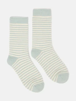 Women's Toasty Mint Green Cosy Striped Socks (size 4-8)<Joules Sale
