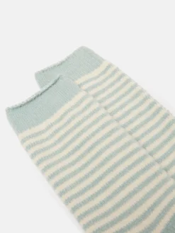 Women's Toasty Mint Green Cosy Striped Socks (size 4-8)<Joules Sale