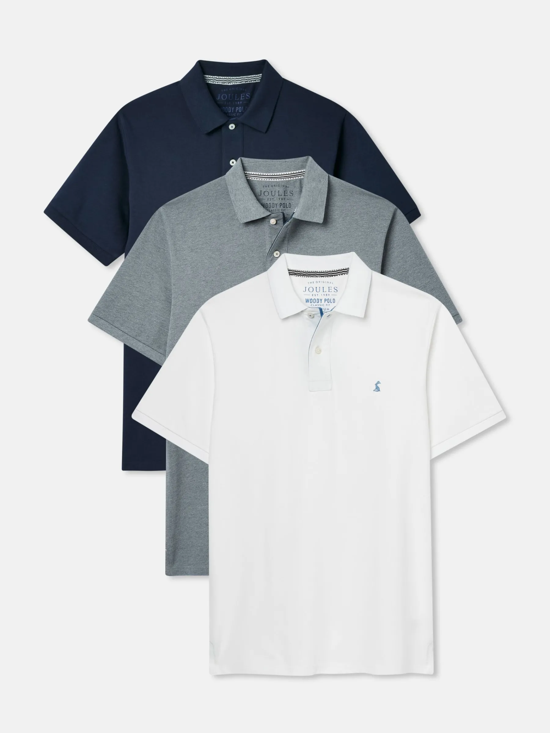 Woody 3 Pack Cotton Polo Shirts<Joules New