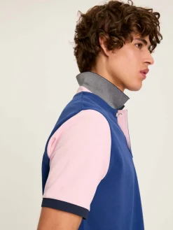 Woody Blue Colour Block Regular Fit Cotton Pique Polo Shirt<Joules Sale