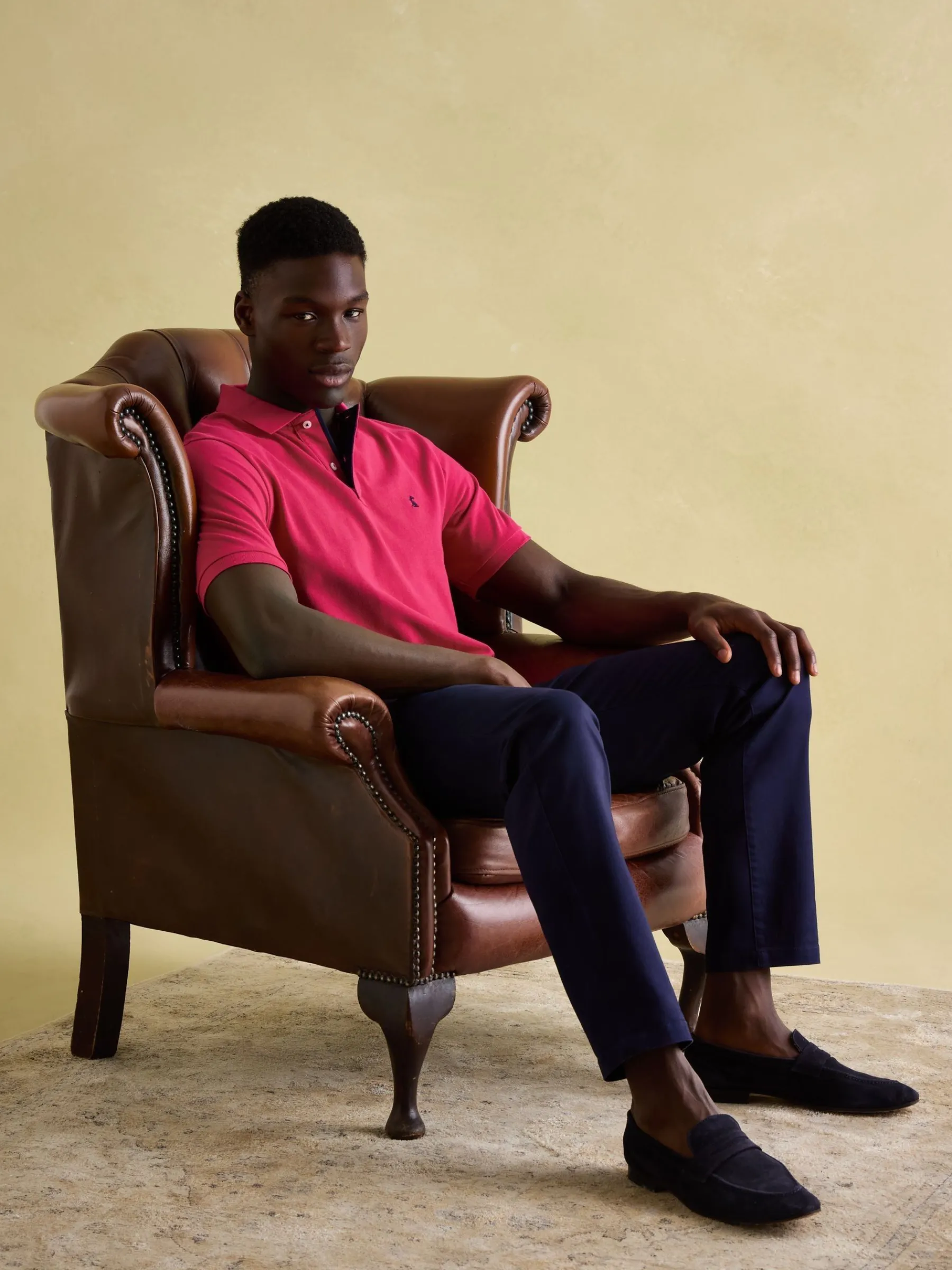 Woody Bright Pink Regular Fit Cotton Pique Polo Shirt<Joules