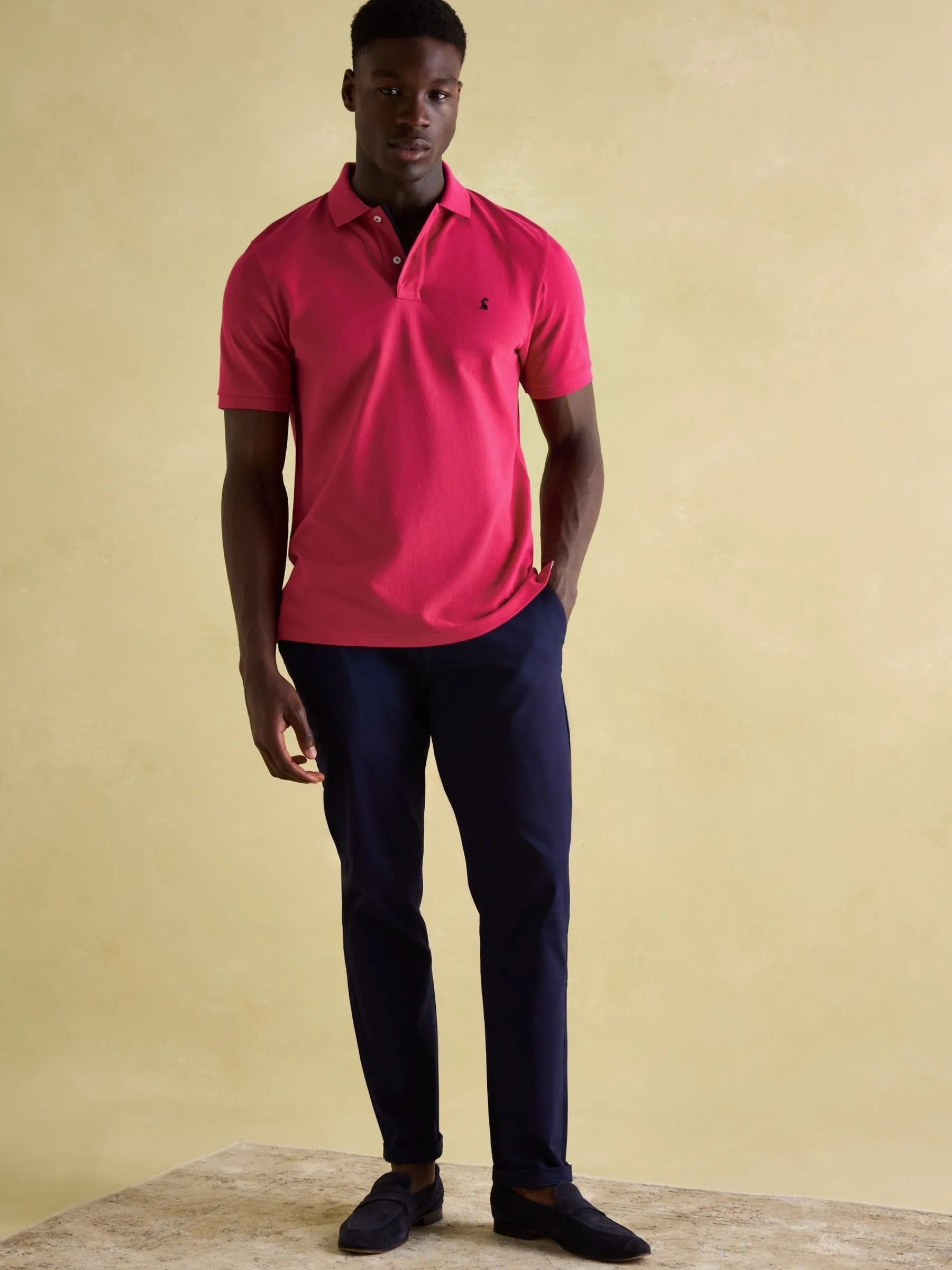 Woody Bright Pink Regular Fit Cotton Pique Polo Shirt<Joules