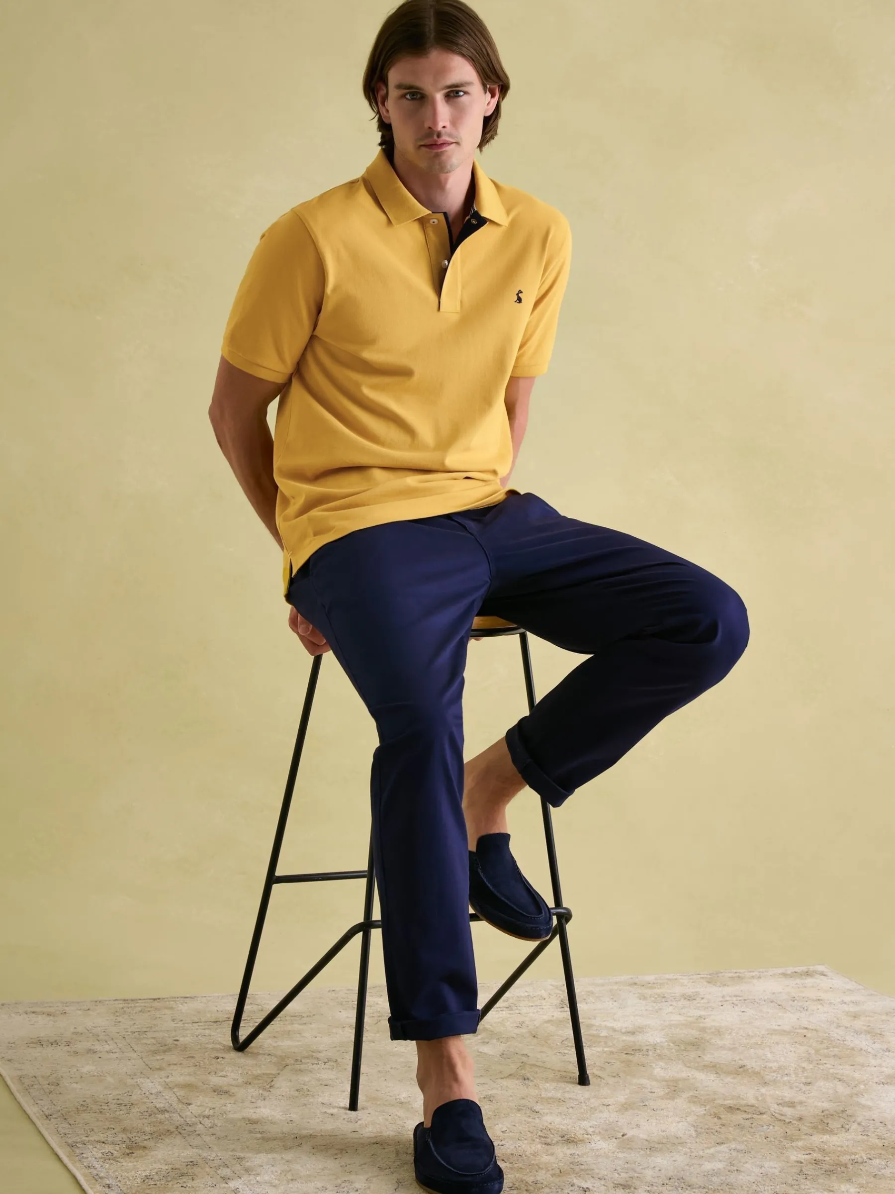 Woody Bright Yellow Regular Fit Cotton Pique Polo Shirt<Joules Outlet