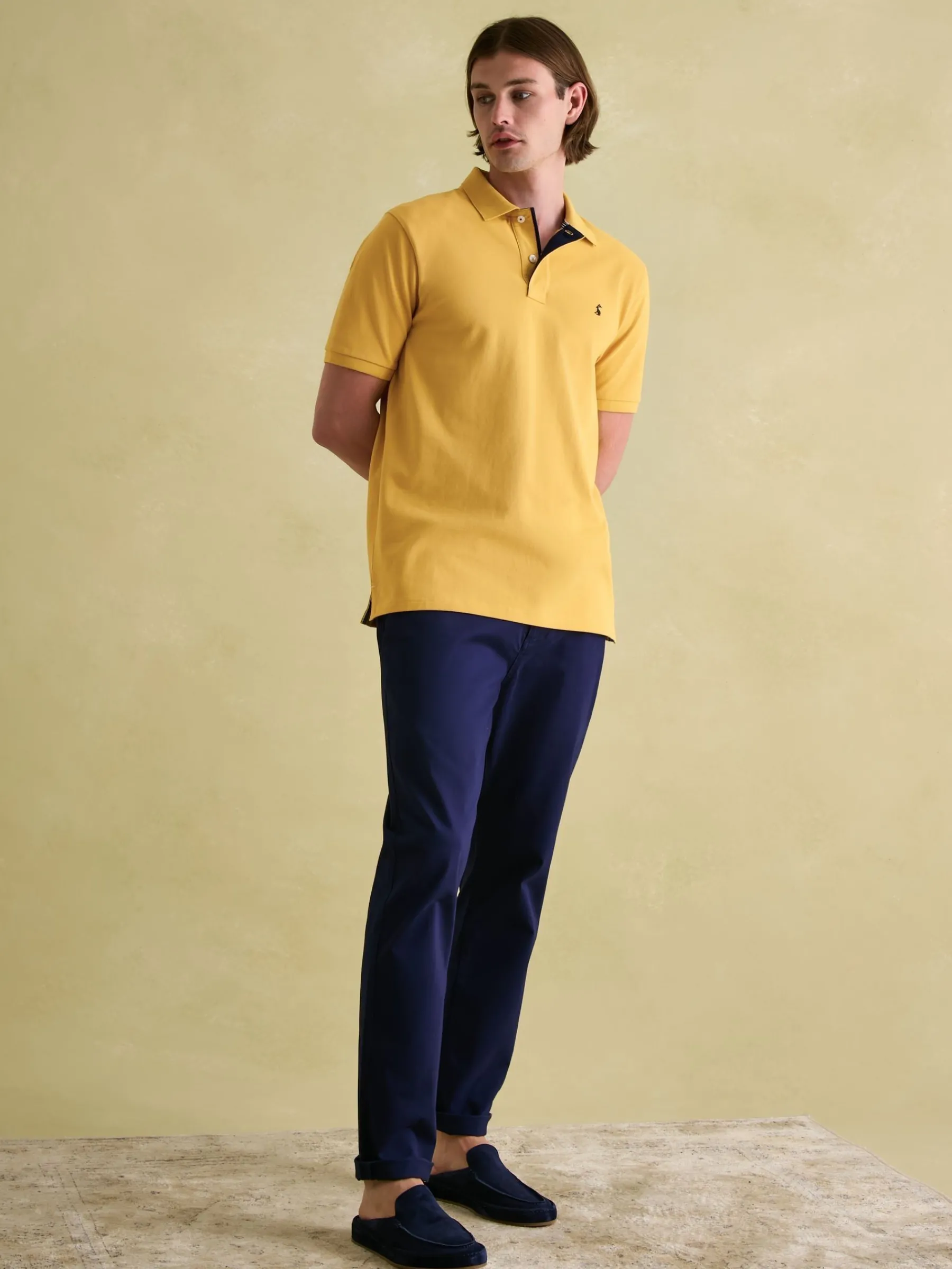 Woody Bright Yellow Regular Fit Cotton Pique Polo Shirt<Joules Outlet