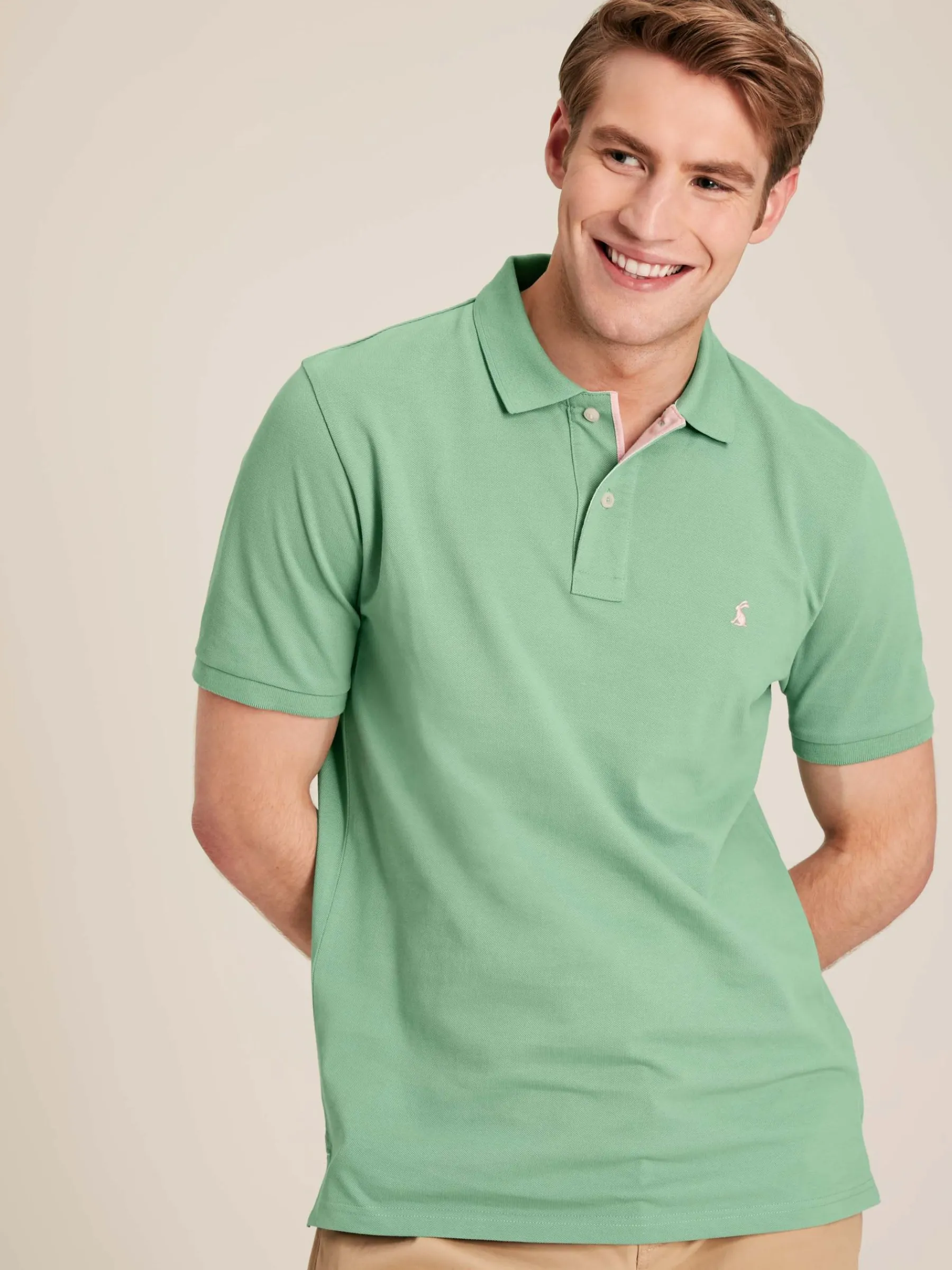 Woody Light Green Regular Fit Cotton Pique Polo Shirt<Joules Best