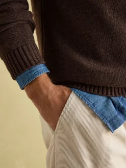 4x4 Brown Intarsia Crew Neck Jumper<Joules Best
