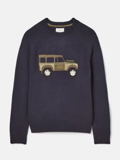 4x4 Navy Applique Crew Neck Jumper<Joules New
